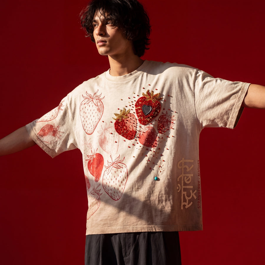 STRAWBERRY — BTWYN US oversized art tee